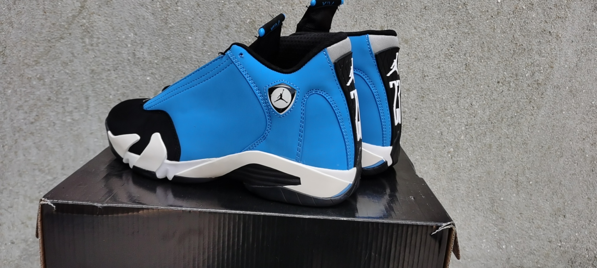 New Air Jordan 14 Retro Blue Black - Click Image to Close